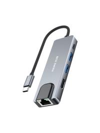 Fulltech FH20 5-in-1 USB-C Çoklayıcı Adaptör | 4K HDMI + TYP C + ETH